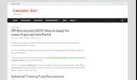 
							         ITF Recruitment 2019 | How to Apply for www.itf.gov.ng Form Portal ...								  
							    