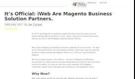 
							         It's Official! iWeb Are Magento Business Solutions Partners								  
							    