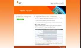 
							         ITT Aerospace Controls | Supplier - Login/Register								  
							    