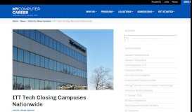 
							         ITT Tech Closes Campuses Nationwide | MyComputerCareer Statement								  
							    