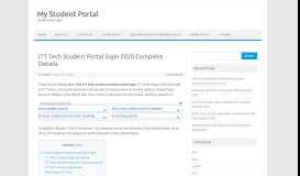 
							         ITT Tech Student Portal login 2019 Complete Details - My Student Portal								  
							    