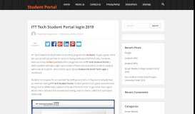 
							         ITT Tech Student Portal login 2019 - Student Portal								  
							    