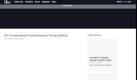 
							         ITV Competitions Portal Research Privacy Notice – ITV								  
							    