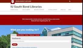 
							         IU South Bend Libraries: Indiana University South Bend								  
							    