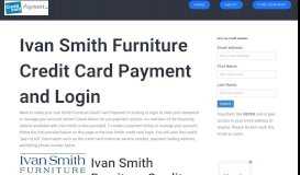 
							         Ivan Smith Furniture Credit Card Payment - Login - Address ...								  
							    