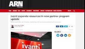 
							         Ivanti expands resources in new partner program update - ARN								  
							    