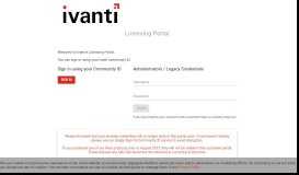 
							         Ivanti Software Licensing Portal								  
							    