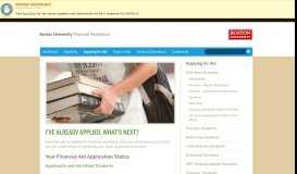 
							         I've already applied. What's next? » Financial ... - Boston University								  
							    