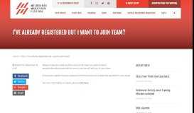 
							         I've already registered but I want to join team? - Melbourne Marathon ...								  
							    
