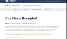 
							         I've Been Accepted - TCNJ! | Join the Pride								  
							    