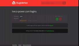 
							         iveco-power.com passwords - BugMeNot								  
							    
