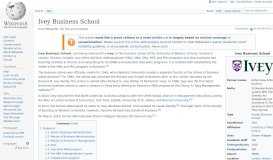 
							         Ivey Business School - Wikipedia								  
							    