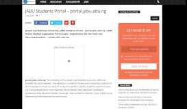 
							         JABU Students Portal – portal.jabu.edu.ng - Eduinformant								  
							    