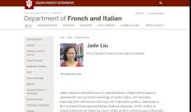 
							         Jade Liu: Graduate Students: About: Department of French and Italian ...								  
							    