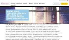 
							         JAGGAER and POOL4TOOL Merge to Offer Only Global ...								  
							    