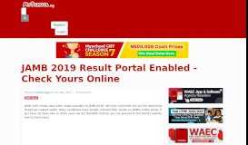 
							         JAMB 2019 Result Portal Enabled - Check Yours Online - Myschool								  
							    