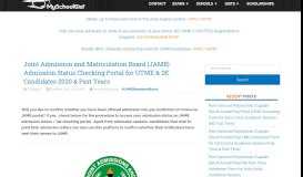 
							         JAMB Admission Status Portal : For 2019 & Past Years UTME / DE ...								  
							    