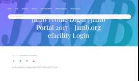 
							         Jamb Profile Login | Jamb Portal 2017 – Jamb.org efacility Login ...								  
							    