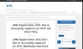 
							         JAMB Regularization 2019- How to successfully ... - Legit Portal								  
							    