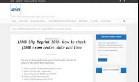 
							         JAMB Slip Reprint 2019- How to check JAMB exam ... - Legit Portal								  
							    