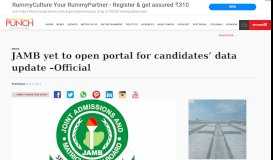 
							         JAMB yet to open portal for candidates' data update –Official ...								  
							    