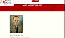 
							         James Broomfield, MD - Kimball Health Services								  
							    