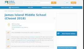 
							         James Island Middle School Profile (2018-19) | Charleston, SC								  
							    