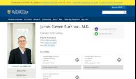 
							         James Steven Burkhart, M.D. - University of Rochester Medical Center								  
							    