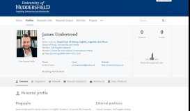 
							         James Underwood — University of Huddersfield Research Portal								  
							    