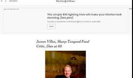 
							         James Villas, Sharp-Tongued Food Critic, Dies at 80 - The ...								  
							    