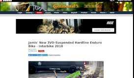 
							         Jamis' New 3VO-Suspended Hardline Enduro Bike - Interbike 2018 ...								  
							    