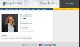 
							         Janice Quatrale | St. Joseph's College New York								  
							    