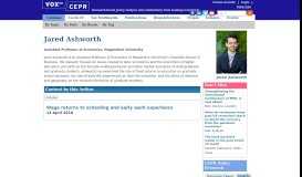 
							         Jared Ashworth | VOX, CEPR Policy Portal - VoxEU								  
							    
