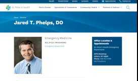 
							         Jared T. Phelps, DO | St. Peter's Health								  
							    