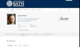 
							         Jason Hart – Network — the University of Bath's research portal								  
							    