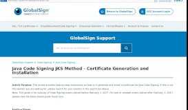 
							         Java Code Signing JKS Method - Certifica... - GMO GlobalSign								  
							    