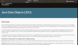 
							         Java Data Objects (JDO) - Oracle								  
							    