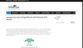 
							         Jawatan Kosong Lembaga Minyak Sawit Malaysia 2020 (MPOB)								  
							    