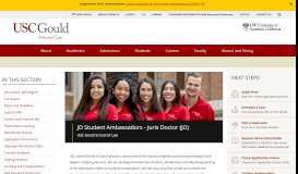 
							         JD Student Ambassadors | USC Gould School of Law								  
							    