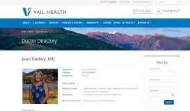 
							         Jean Hadley, MD - Vail Health								  
							    