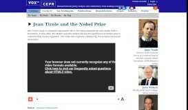 
							         Jean Tirole and the Nobel Prize | VOX, CEPR Policy Portal - Vox EU								  
							    