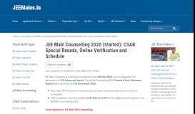 
							         JEE Main Counselling & Seat Allotment 2019: Schedule & Procedure								  
							    