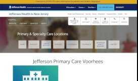 
							         Jefferson Primary Care Voorhees | Jefferson Health New Jersey								  
							    