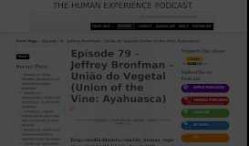 
							         Jeffrey Bronfman - Uniao Do Vegetal - On The Human Experience ...								  
							    
