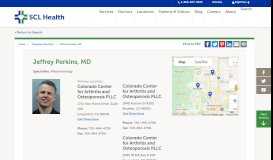 
							         Jeffrey D Perkins, MD | SCL Health								  
							    