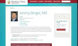 
							         Jeremy Berger, MD - Mankato Clinic								  
							    