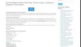 
							         Jericho Water District Bill Pay, Online Login, Customer Support ...								  
							    