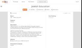 
							         Jewish Education: CET - 