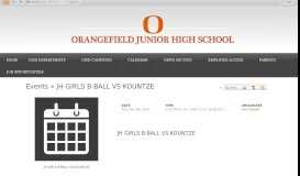 
							         JH GIRLS B-BALL VS KOUNTZE • Events ... - Orangefield ISD								  
							    