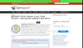 
							         JIPMER 2020 Admit Card, Hall Ticket - Download Admit Card ...								  
							    